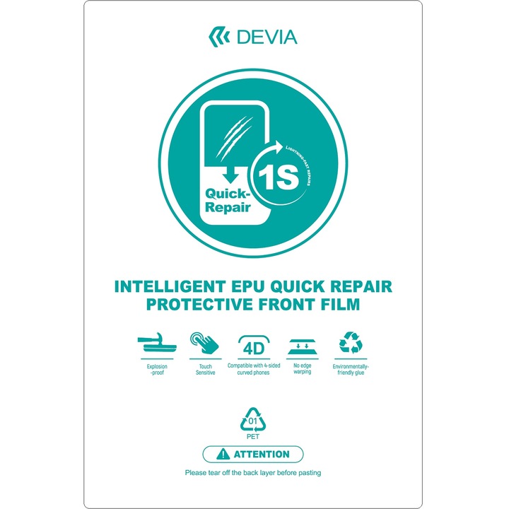 Folie protectie smartphone, set 50 buc, samoregenerare, transparent, 10x15cm