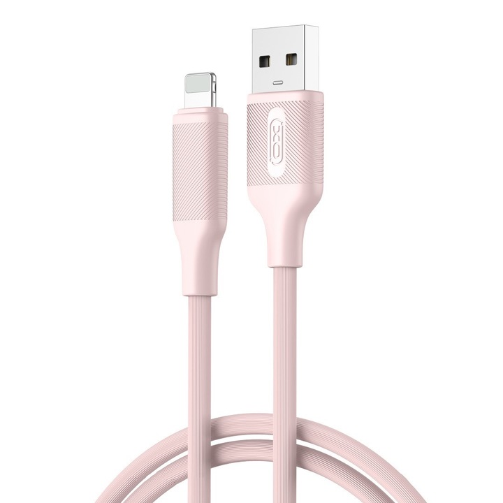 USB - Lightning adatkábel 1,0 m 2,4A rózsaszín, XO
