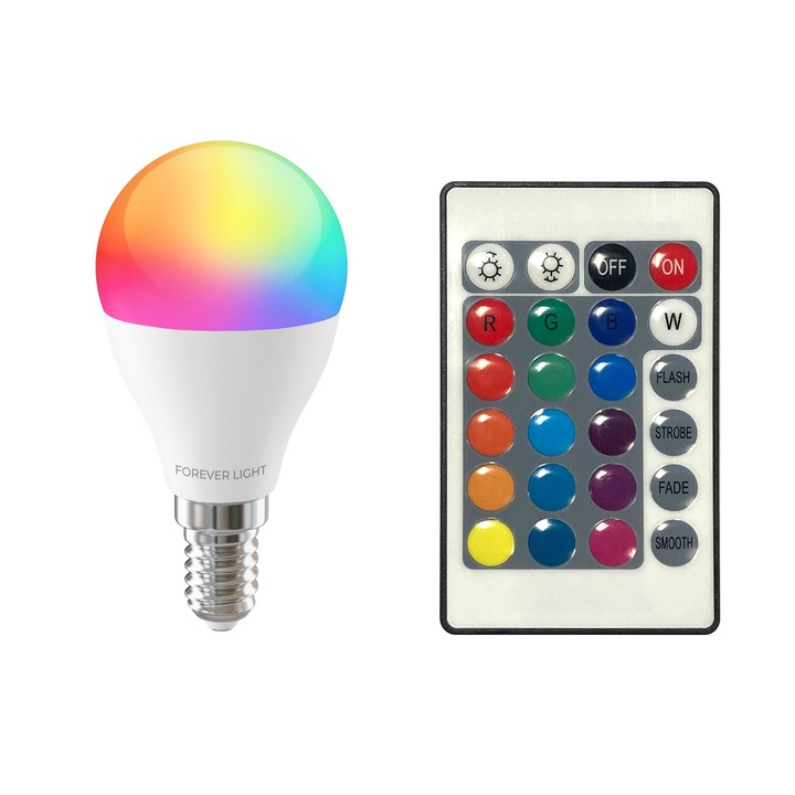 LED RGB крушки комплект E14 G45 5W 500lm 4000K