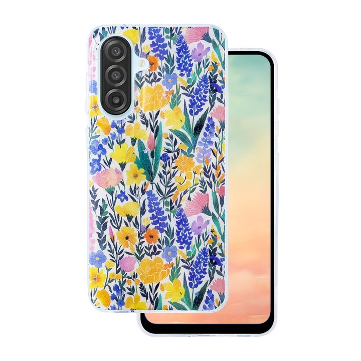 Husa telefon pentru Samsung Galaxy A36 5G / A56 5G, design floral colorat, TPU, 2mm, set