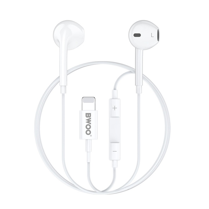 Vezetékes fejhallgató, HF179 modell, HIFI, fehér, ergonomikus