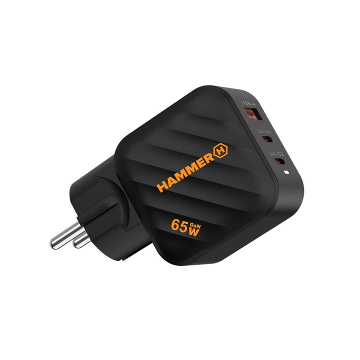Incarcator rapid 65W, 3 porturi USB, HAMMER