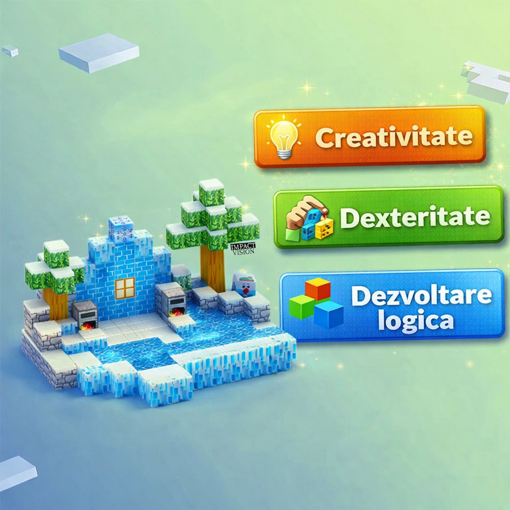 Set 144 Cuburi de Constructie Magnetice Impact Vision®, Frozen Kingdom ...