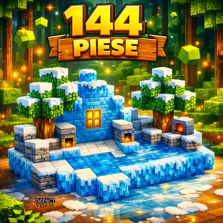 Set 144 Cuburi de Constructie Magnetice Impact Vision®, Frozen Kingdom ...