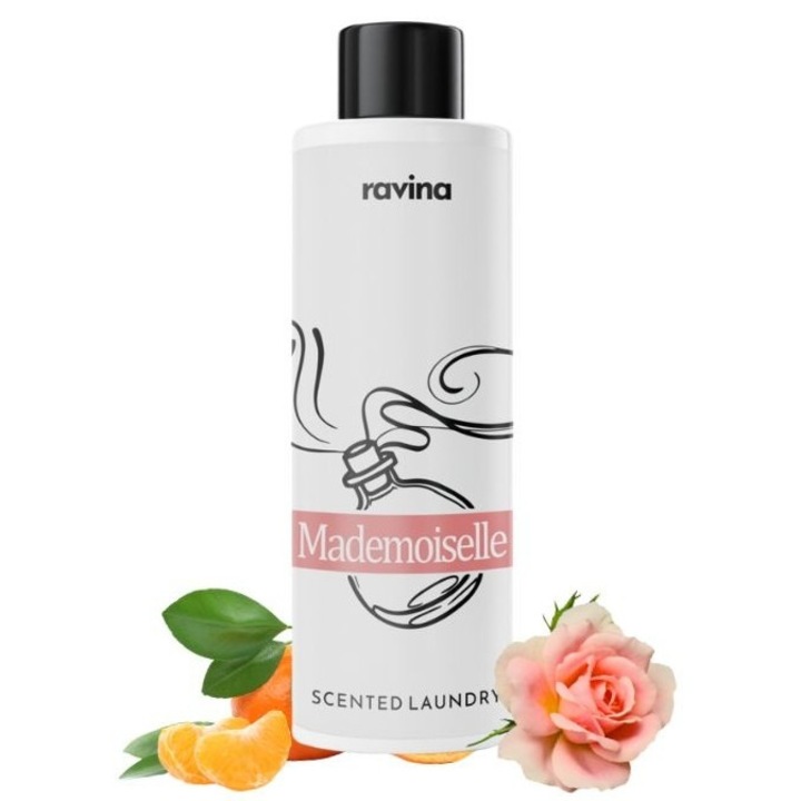 Parfum pentru rufe Mademoiselle, esenta concentrata pentru un miros intens si persistent al hainelor, aroma fructat-floral inspirata de Coco Mademoiselle, 200 ml, pana la 40 spalari