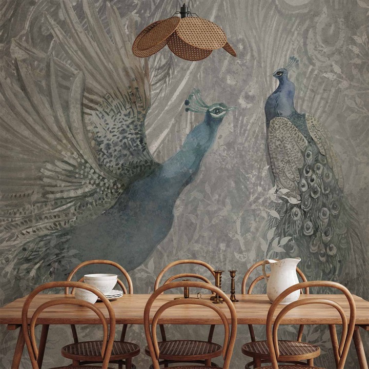 Vízálló fotótapéta - Táncoló pávák - 500 x 350 cm