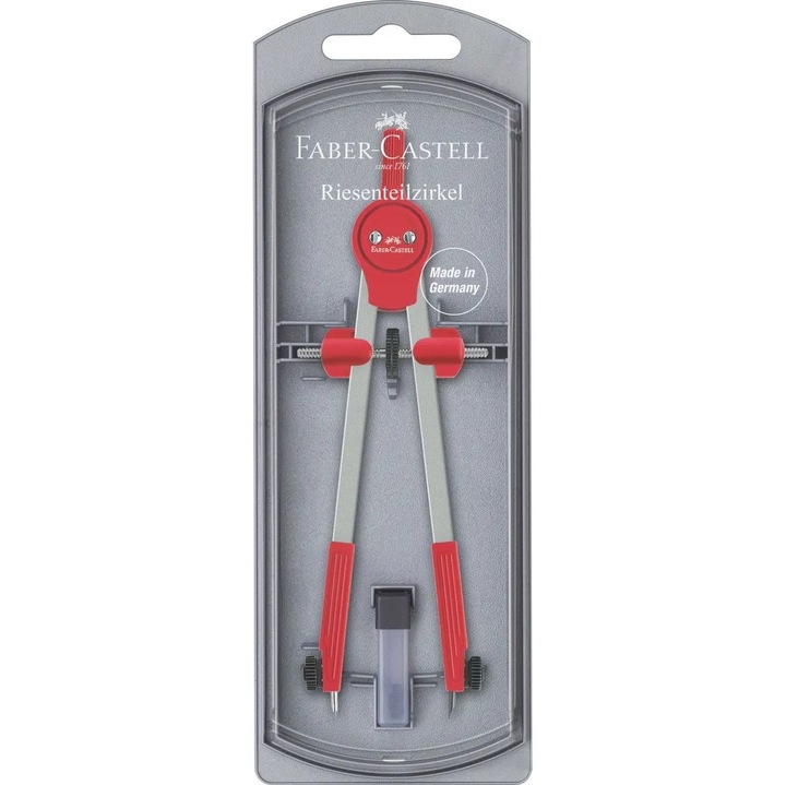 Compas Faber-Castell pentru scoala, cercuri pana la O 340 mm, modern, piese de schimb