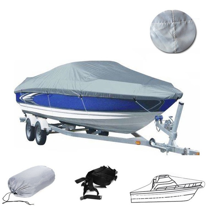Покривало за лодка, Oxford 210D, водоустойчиво, UV защита, 30x30x27см, сиво