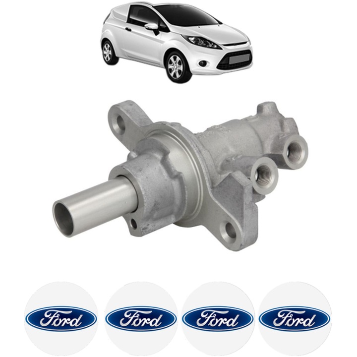 Pompa centrală frână Bosch pentru Ford Fiesta VI Van 1.6 TDCi 90 CP, 20.64 mm, set 4 stickere auto