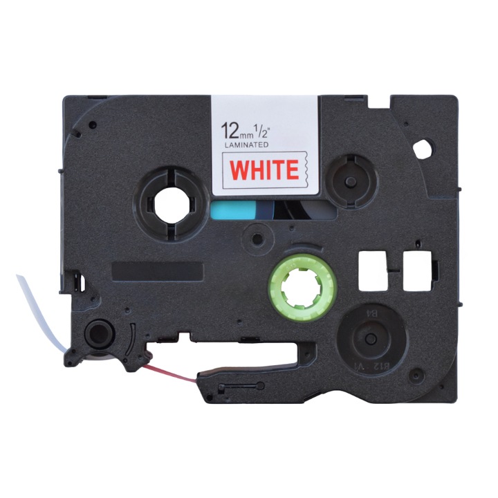 Banda laminata etichete compatibila Brother TZe-232 12 mm rosu / alb