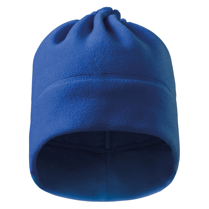 Caciula dama 2-in-1 Geravian, din fleece calduros, albastru regal, poate fi purtata si ca un fular