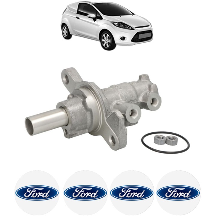 Pompa centrală frână Bosch, pentru Ford Fiesta VI Van 1.5 TDCi 95 CP 2015-2017, 20.64mm, set 4 stickere auto