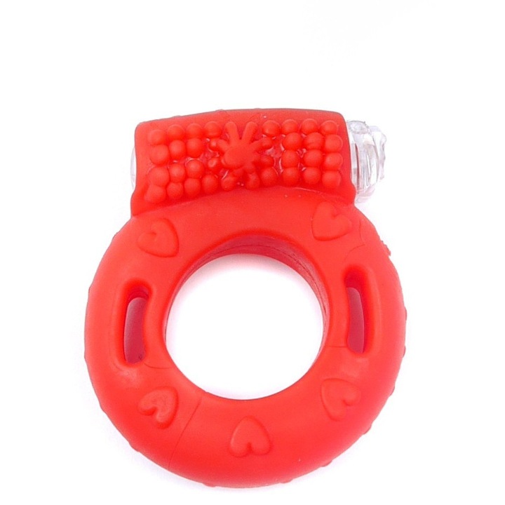 Inel vibrator pentru penis, rosu, 2,5cm, set de stimulare Boss Series