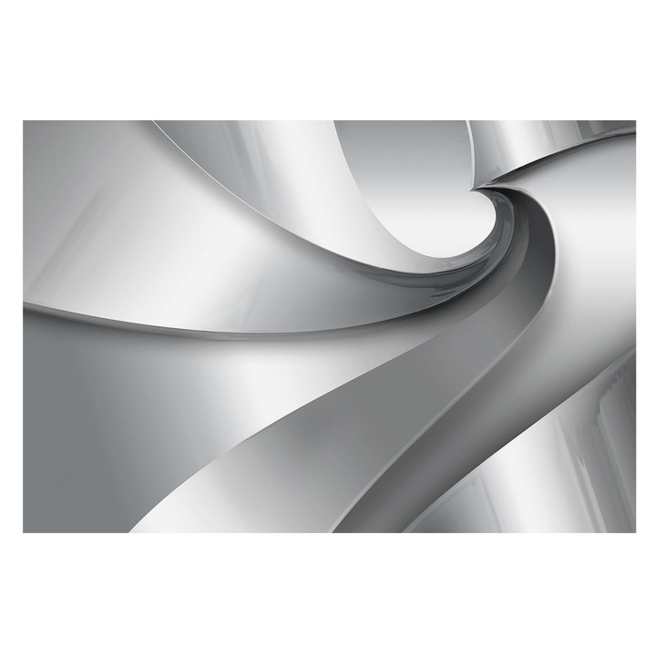 Dekor Tapéta, Tulup, Geometriai spirálok, Szürke, 104 x 70 cm, Vlies, Klasszikus, 010100060020000003076