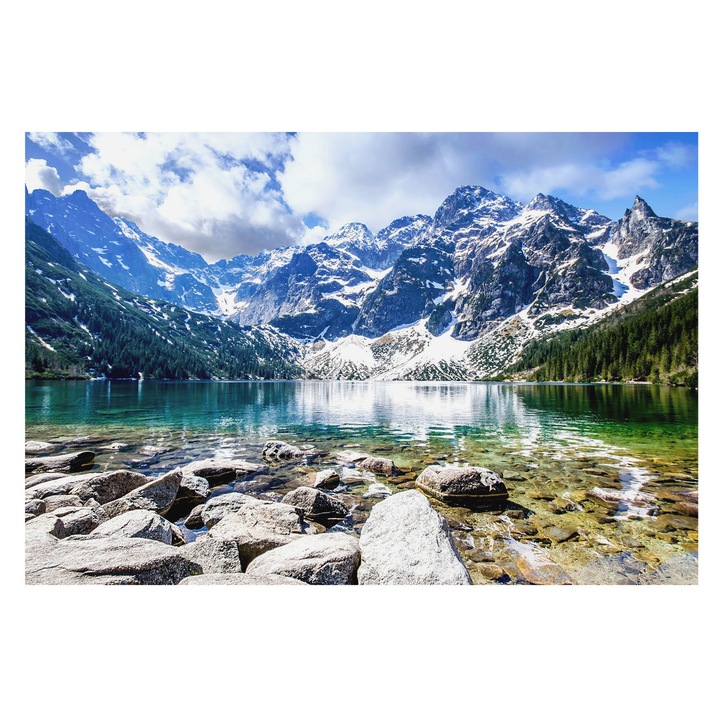 Tapéta Falra, Tulup, Hegyi táj, Kék, 104 x 70 cm, Vlies, Hálószobába, Konyhába, 010100060020000007611