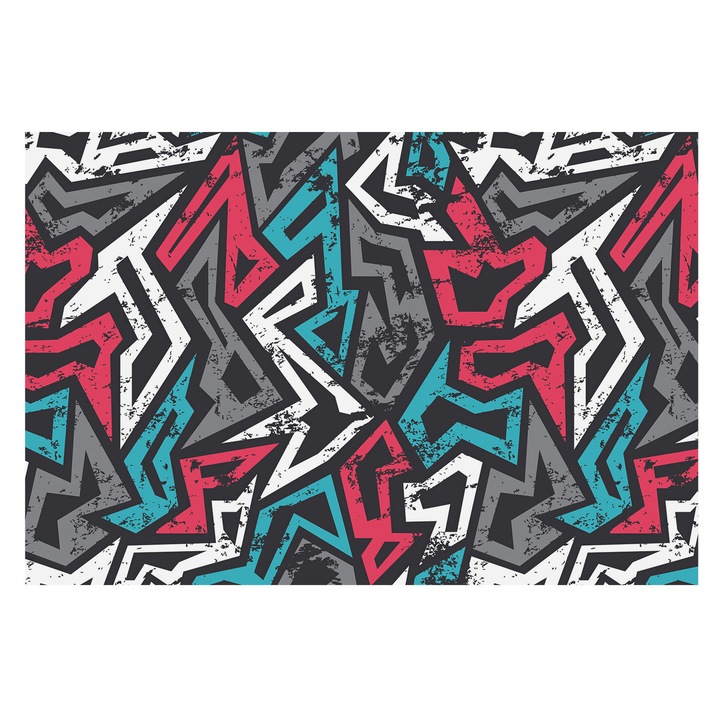 Tapéta Vlies Fali Dekoráció, Tulup, Absztrakt mozaik, Piros, 104 x 70 cm, Nem Szőtt, Klasszikus, 010100060020000013064