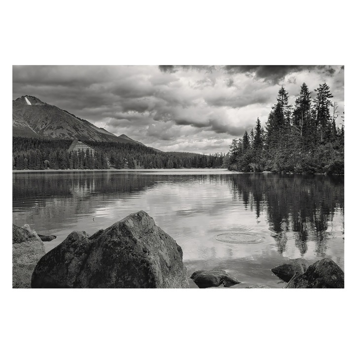 Tapéta Falra, Tulup, Hegyi panoráma, Fekete és fehér, 104 x 70 cm, Nem Szőtt, Fali Dekoráció, 010100060020000001684