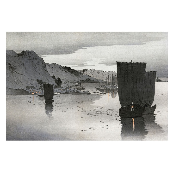 Dekor Tapéta, Tulup, Esti öböl, Szürke, 104 x 70 cm, Vlies, Modern Tapétatekercs, 010100060020000031106