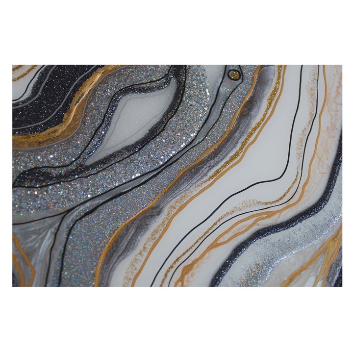 Tapéta Falra, Tulup, Kőhullámok, Fekete, 104 x 70 cm, Vlies, Élénk Színek, 010100060020000077329