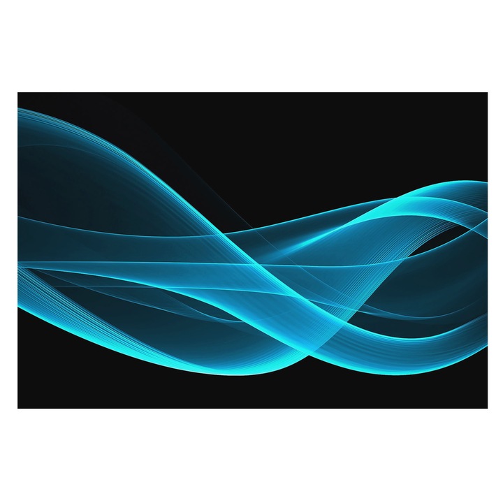 Tapéta Vlies Fali Dekoráció, Tulup, Szembetűnő hullámok, Fekete, 104 x 70 cm, Nem Szőtt, Modern Dizájn, 010100060020000274335