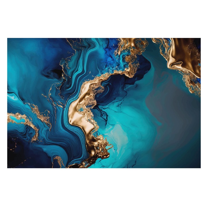 Fotótapéta Falra, Tulup, Színes absztrakció, Tengerészkék, 104 x 70 cm, Vlies, Könnyen Felszerelhető, 010100060020000282562