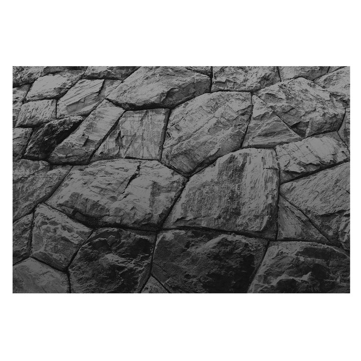 Dekor Tapéta, Tulup, Kő textúrák, Fekete és fehér, 104 x 70 cm, Vlies, Klasszikus, 010100060020000282528