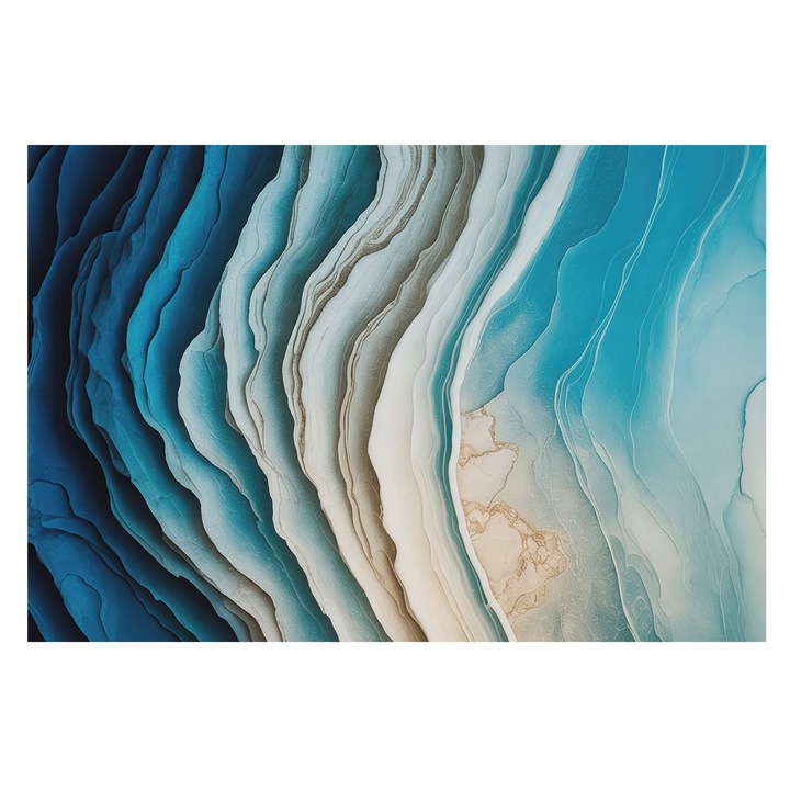 Dekor Tapéta, Tulup, A harmónia hullámai, Kék, 104 x 70 cm, Vlies, Erős Ragasztó, 010100060020000284849