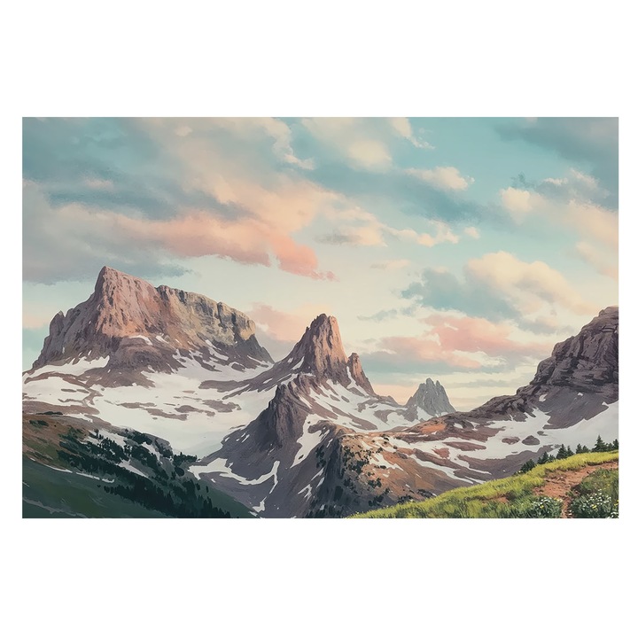 Fotótapéta Falra, Tulup, Hegyi panoráma, Kék, 104 x 70 cm, Vlies, Erős Ragasztó, 010100060020000284852