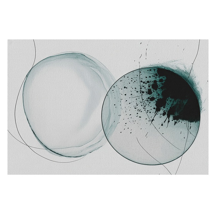 Tapéta Vlies Fali Dekoráció, Tulup, Zöld körök, Fehér, 104 x 70 cm, Nem Szőtt, Klasszikus, 010100060020000284988