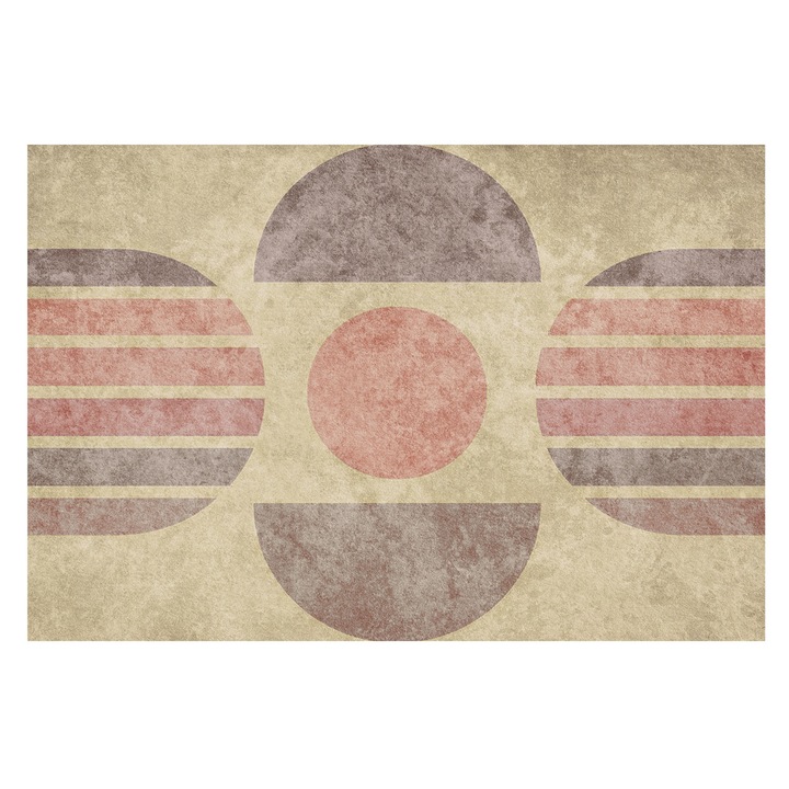 Dekor Tapéta, Tulup, Geometriai formák, Bézs, 104 x 70 cm, Vlies, Előszobába, Nappaliba, 010100060020000284923