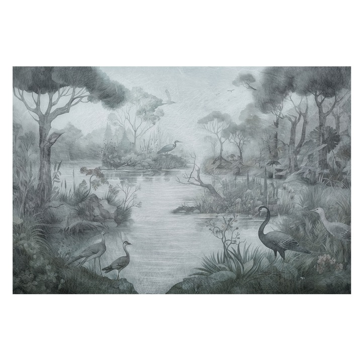 Tapéta Falra, Tulup, Természeti táj, Szürke, 104 x 70 cm, Vlies, Modern Tapétatekercs, 010100060020000285308