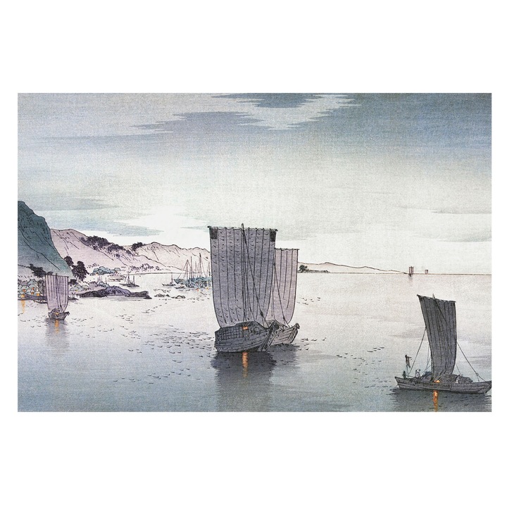 Dekor Tapéta, Tulup, Tengerészeti táj, Szürke, 104 x 70 cm, Nem Szőtt, Előszobába, Nappaliba, 010100060020000285338