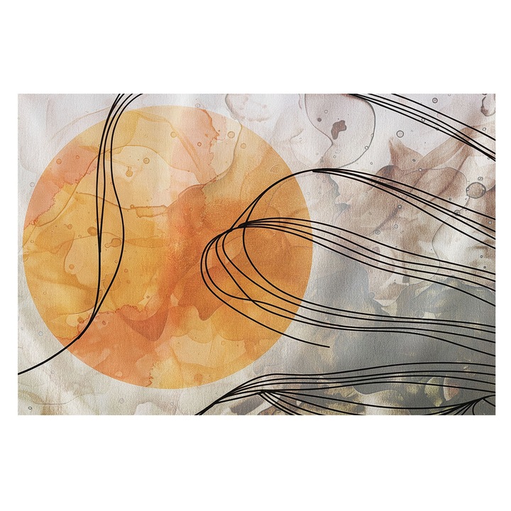 Dekor Tapéta, Tulup, Harmonikus absztrakció, Narancssárga, 104 x 70 cm, Nem Szőtt, Könnyen Felszerelhető, 010100060020000285114