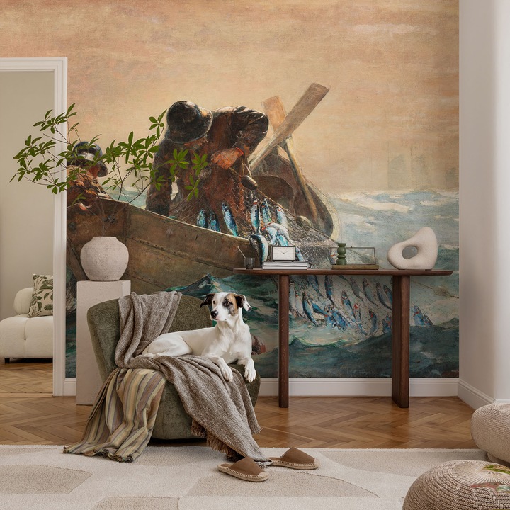 Fototapet tulup, Aventura pe mare, albastru, 104x70cm, autocolant, lavabil