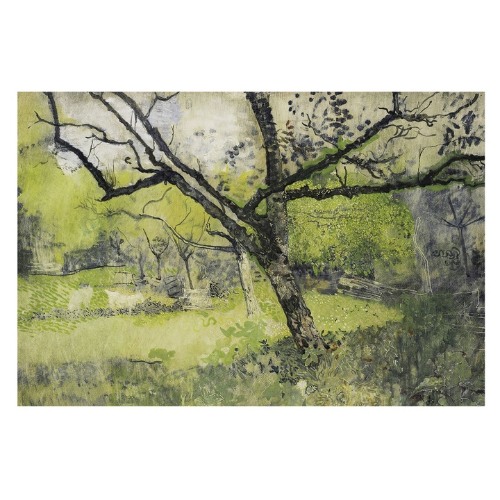 Tapéta Falra, Tulup, Tavaszi park, Zöld, 104 x 70 cm, Nem Szőtt, Klasszikus, 010100060020000285584