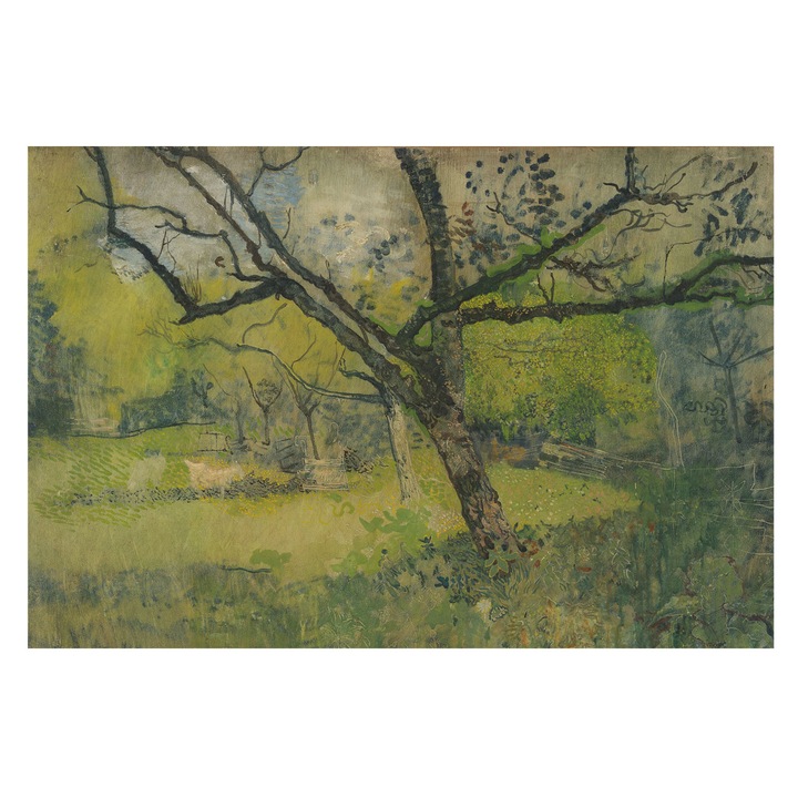 Dekor Tapéta, Tulup, Zöld táj, Zöld, 104 x 70 cm, Vlies, Hálószobába, Konyhába, 010100060020000285613