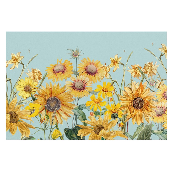 Tapéta Falra, Tulup, Nyári kert, Sárga, 104 x 70 cm, Vlies, Stílusos, 010100060020000285211