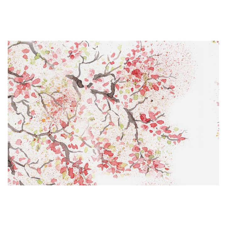 Fotótapéta Falra, Tulup, Virágzó ágak, Fehér, 152 x 104 cm, Vlies, Modern Belsőépítészeti Dekoráció, 010100060030000011282