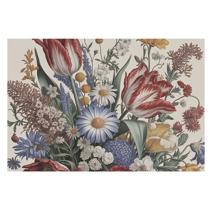 Tapéta Falra, Tulup, Virágcsokor, Bézs, 104 x 70 cm, Nem Szőtt, Klasszikus, 010100060020000285178