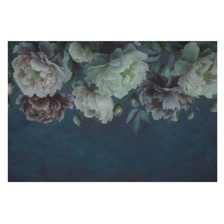 Tapéta Falra, Tulup, Virágos elegancia, Tengerészkék, 104 x 70 cm, Vlies, Klasszikus, 010100060020000285315