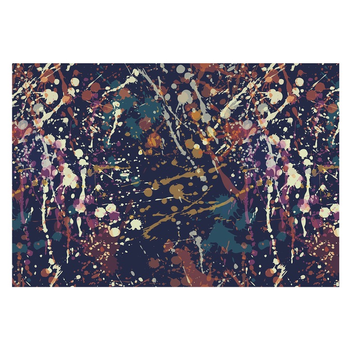 Tapéta Falra, Tulup, Színes absztrakció, Tengerészkék, 152 x 104 cm, Vlies, Könnyen Felszerelhető, 010100060030000013073