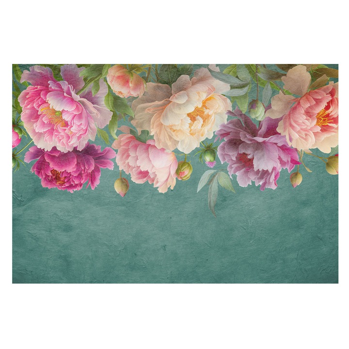 Tapéta Vlies Fali Dekoráció, Tulup, Virágos elegancia, Zöld, 104 x 70 cm, Nem Szőtt, Klasszikus, 010100060020000285317