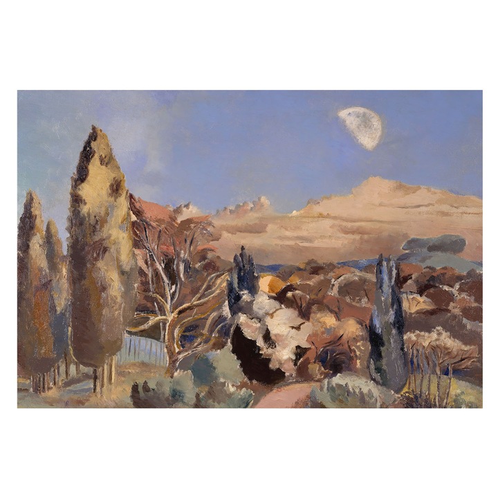 Tapéta Vlies Fali Dekoráció, Tulup, Erdő táj, Kék, 152 x 104 cm, Nem Szőtt, Erős Ragasztó, 010100060030000031206