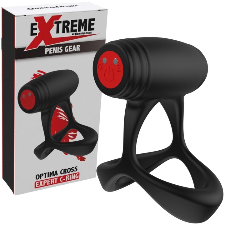 Rejtett vágy péniszgyűrű, műanyag/szilikon, vibrációs, vízálló, fekete, 10x3.5cm