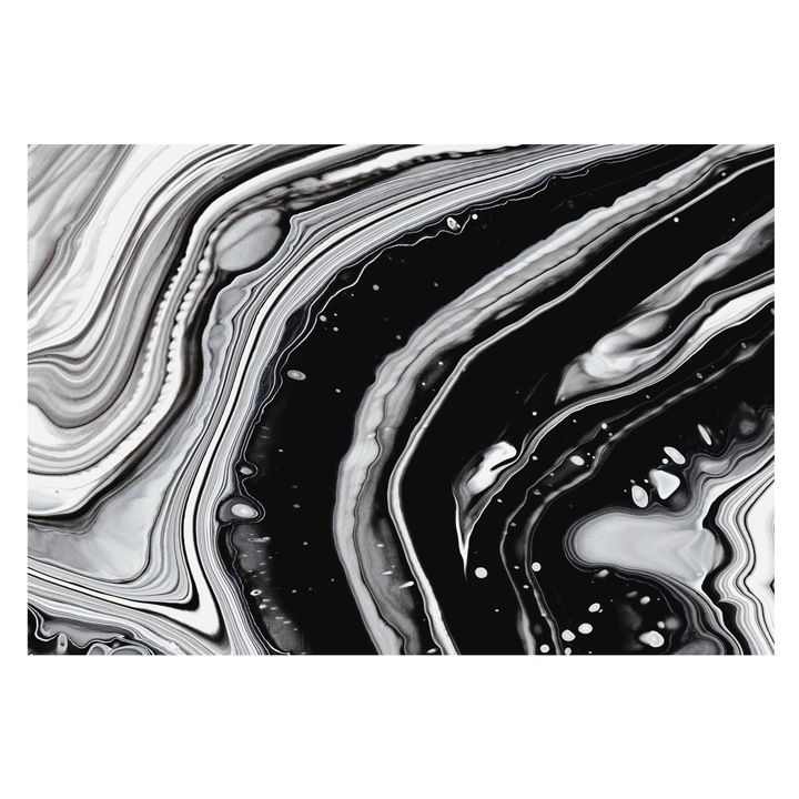Fotótapéta Falra, Tulup, Monokróm hullámok, Fekete és fehér, 152 x 104 cm, Vlies, Élénk Színek, 010100060030000077323