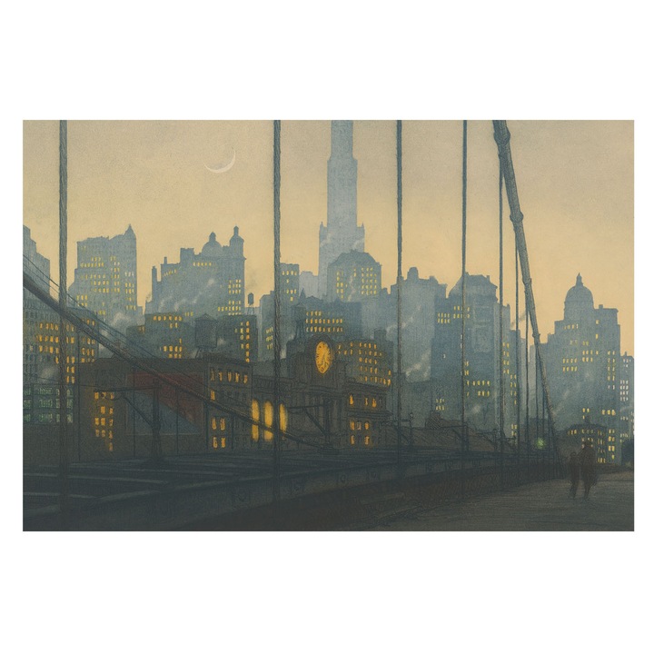 Fotótapéta Falra, Tulup, Esti panoráma, Szürke, 104 x 70 cm, Nem Szőtt, Modern Tapétatekercs, 010100060020000285625