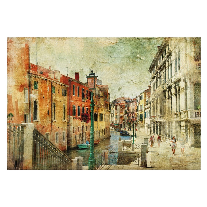 Tapéta Falra, Tulup, Városi benyomás, Narancssárga, 152 x 104 cm, Nem Szőtt, Előszobába, Nappaliba, 010100060030000017429