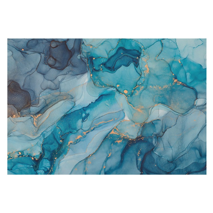 Dekor Tapéta, Tulup, Kék absztrakció, Kék, 152 x 104 cm, Nem Szőtt, Klasszikus, 010100060030000282553