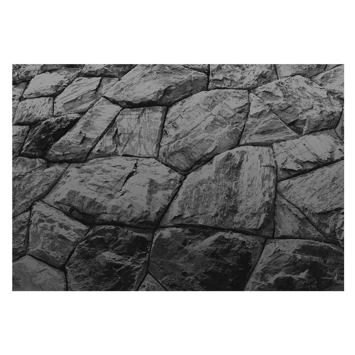 Dekor Tapéta, Tulup, Kő textúrák, Fekete és fehér, 152 x 104 cm, Vlies, Klasszikus, 010100060030000282528