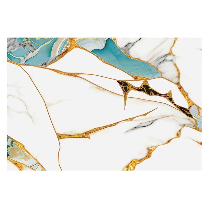 Dekor Tapéta, Tulup, A márvány eleganciája, Fehér, 152 x 104 cm, Nem Szőtt, Nappaliba, Szobába, 010100060030000282602